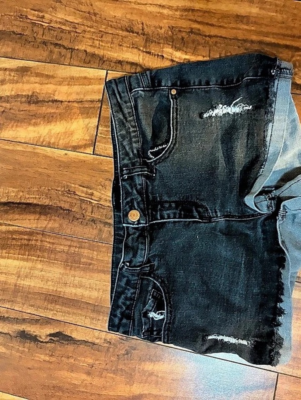 Distressed Black Jean Shorts